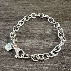 Bronze Italy Dyadema Silver Plate Charm Bracelet